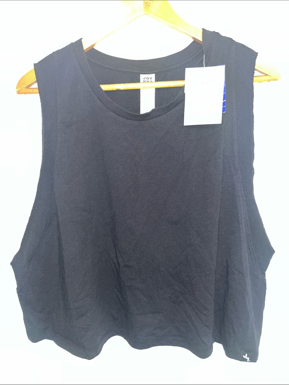 JoyLab XXL Cropped Boxy Fit Black Tank New Cotton Workout Athleisure Women’s